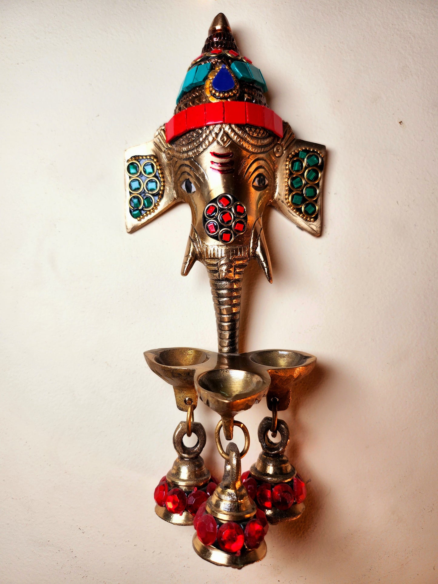 Ganesh Meenakari with Bell Wall Hanging