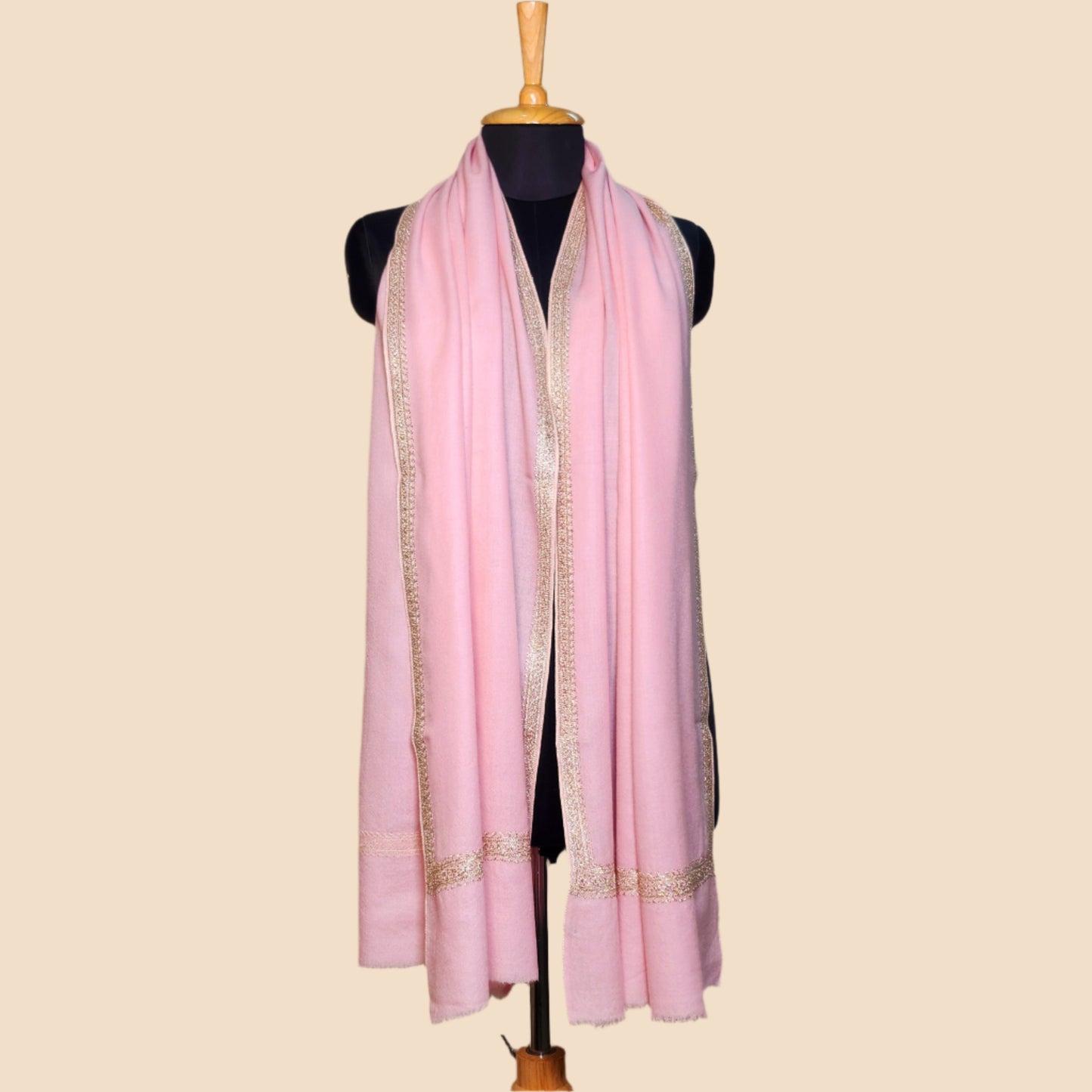 Aayat Baby Pink Golden Tilla Stole