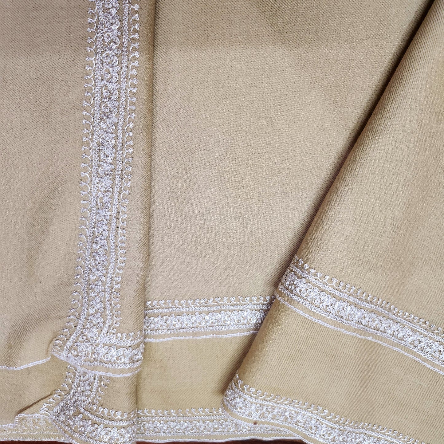 Aayat Barley Cream Silver Tilla Stole