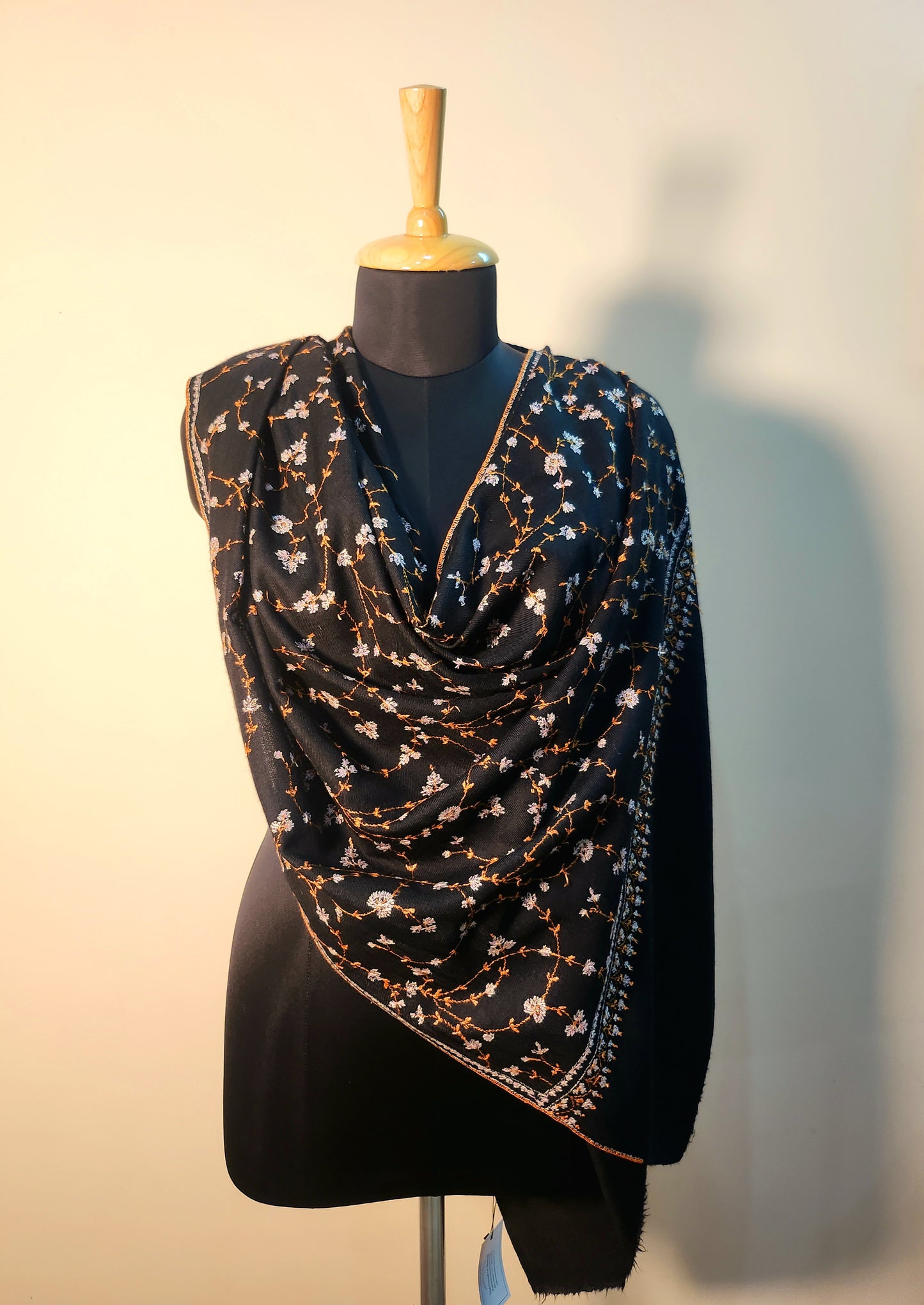 Aayat Black and Brown Sozni Stole