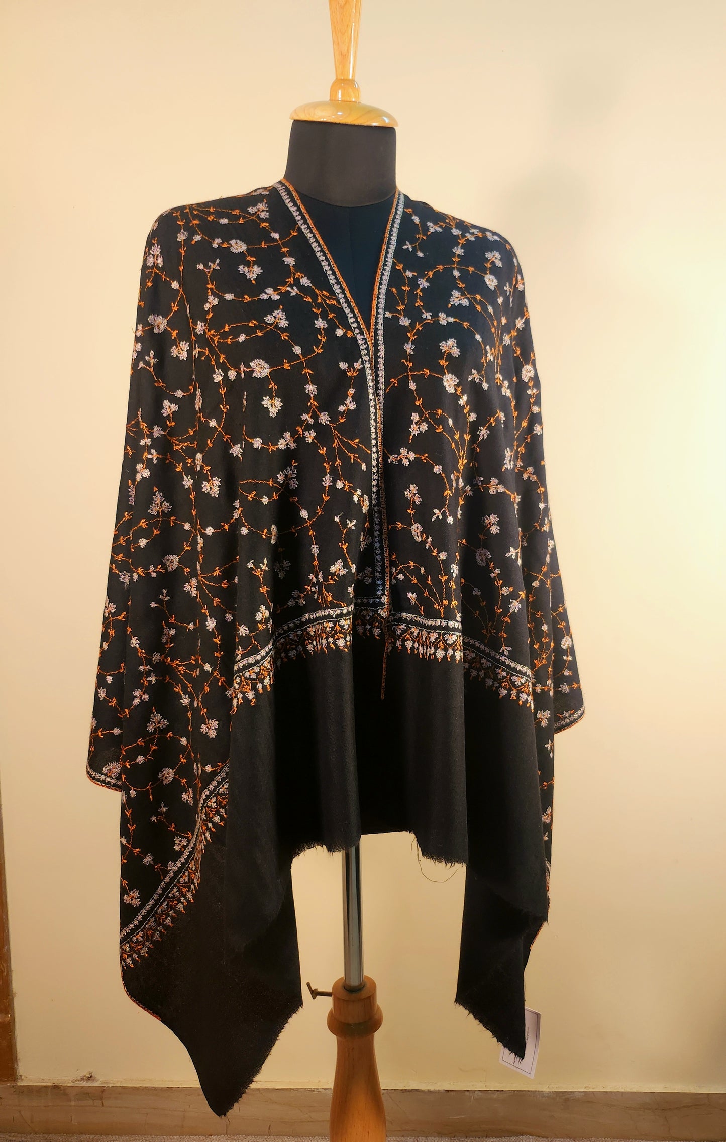 Aayat Black and Brown Sozni Stole