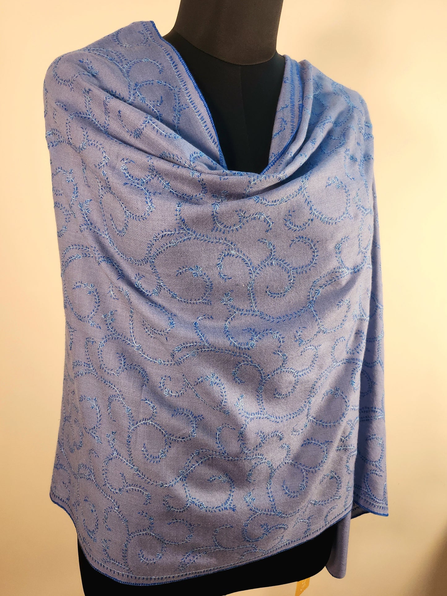 Aayat Grey Blue Sozni Stole