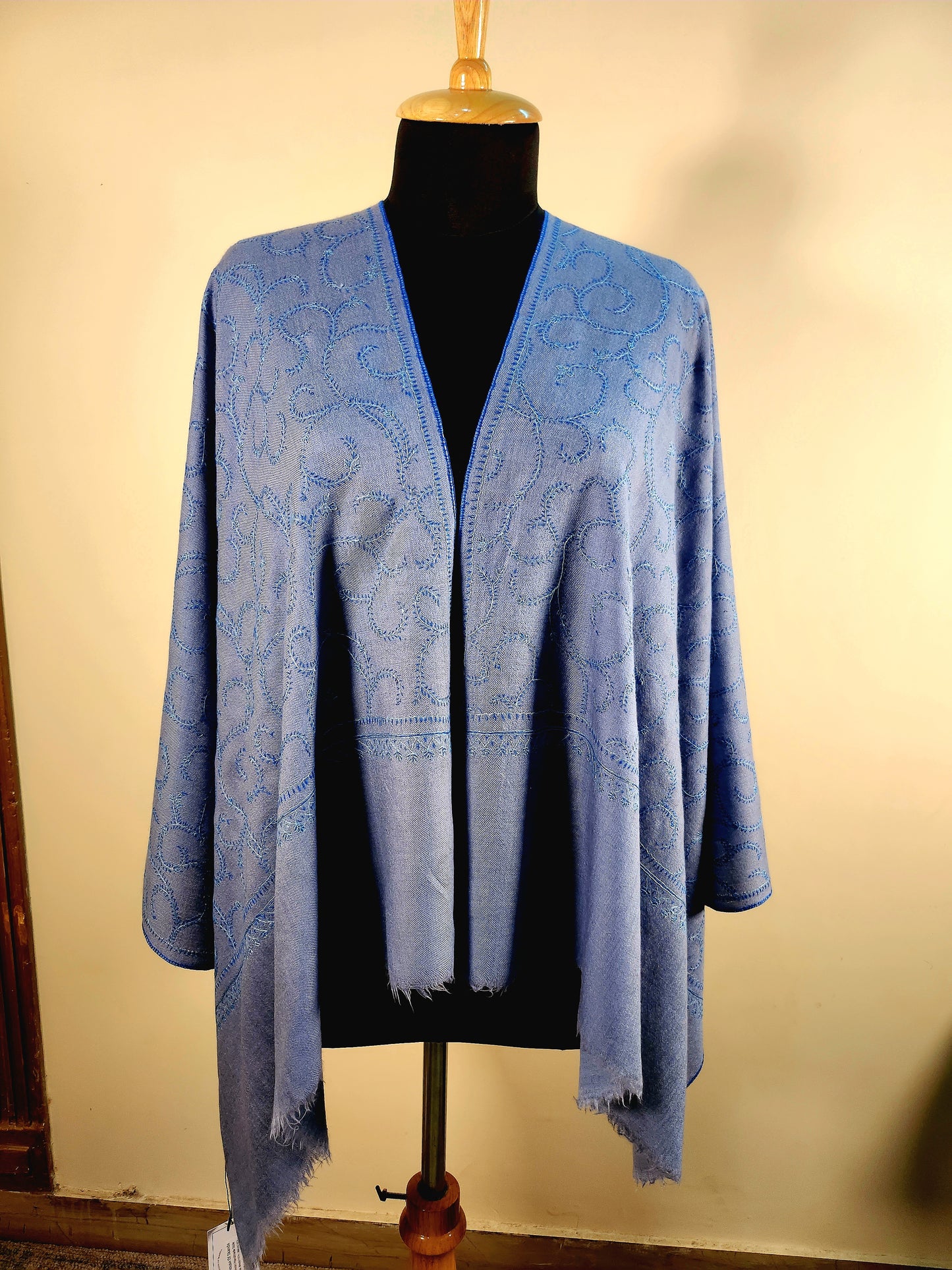 Aayat Grey Blue Sozni Stole