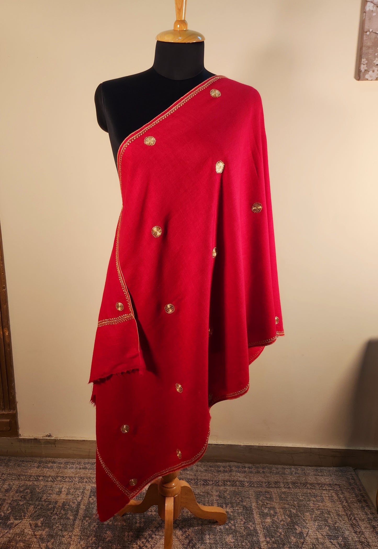 Aayat Red Booti Tilla Stole