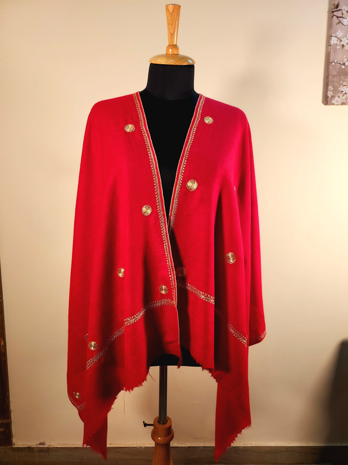 Aayat Red Booti Tilla Stole