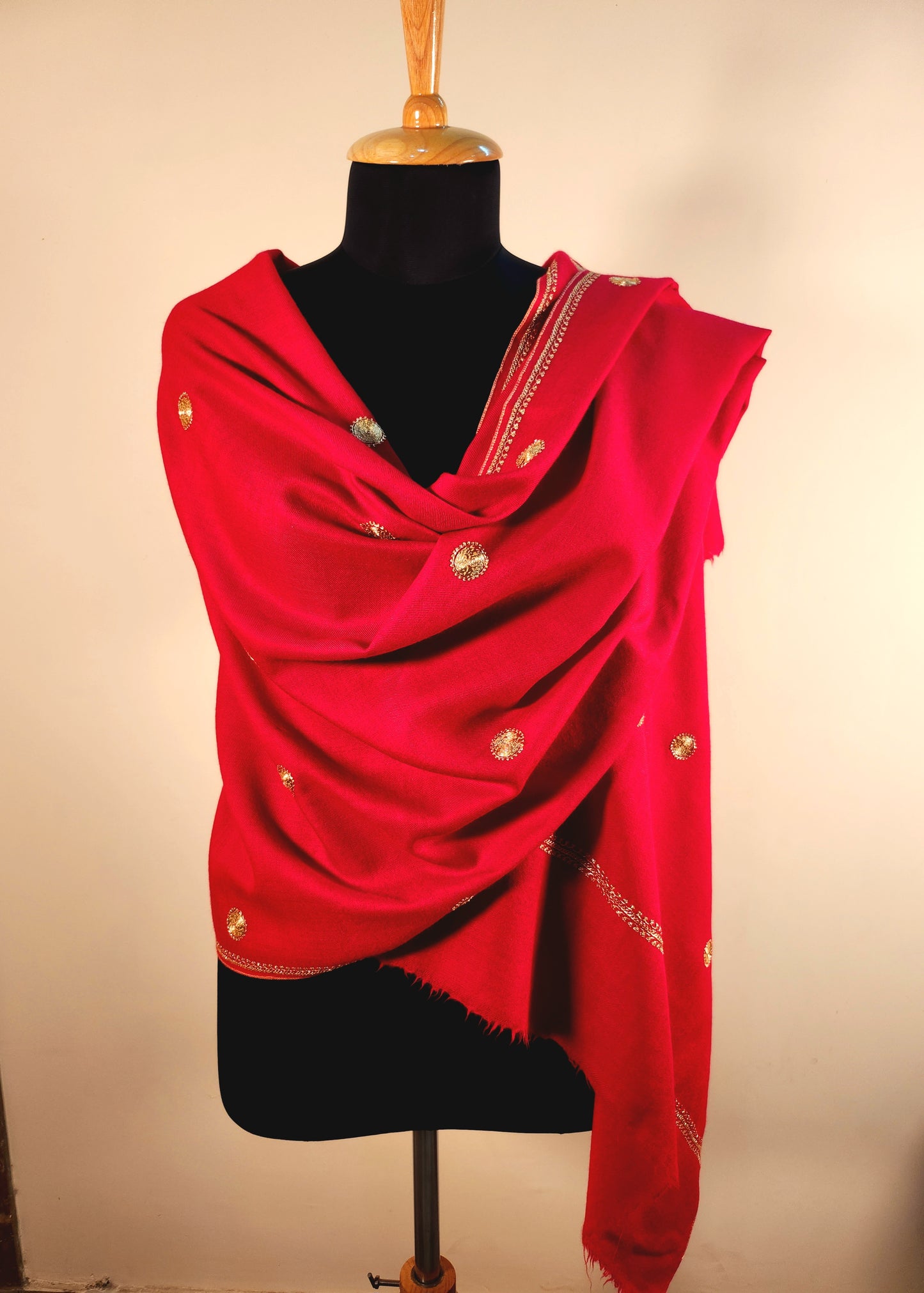 Aayat Red Booti Tilla Stole