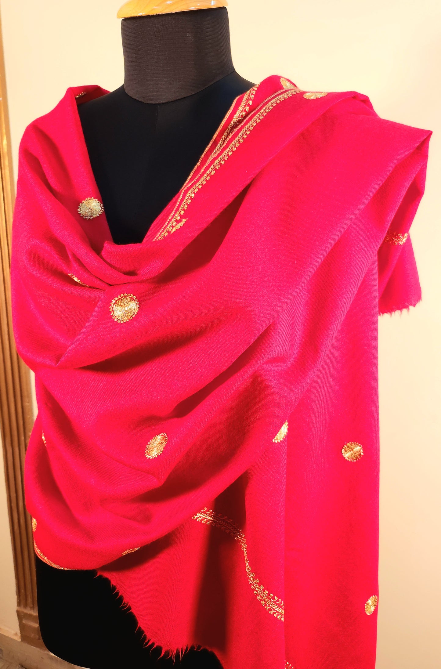 Aayat Red Booti Tilla Stole