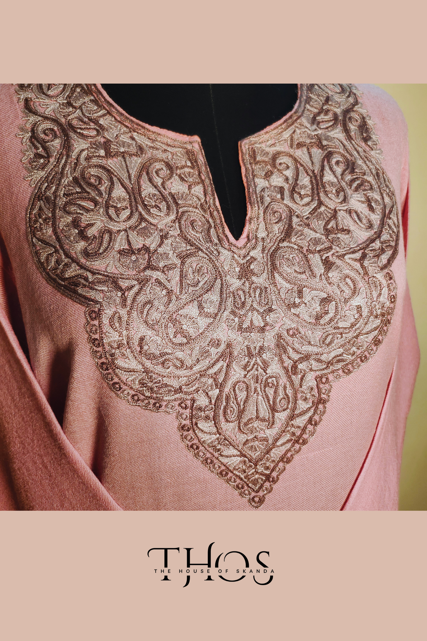 Bano Pink and Grey Aari Phiran