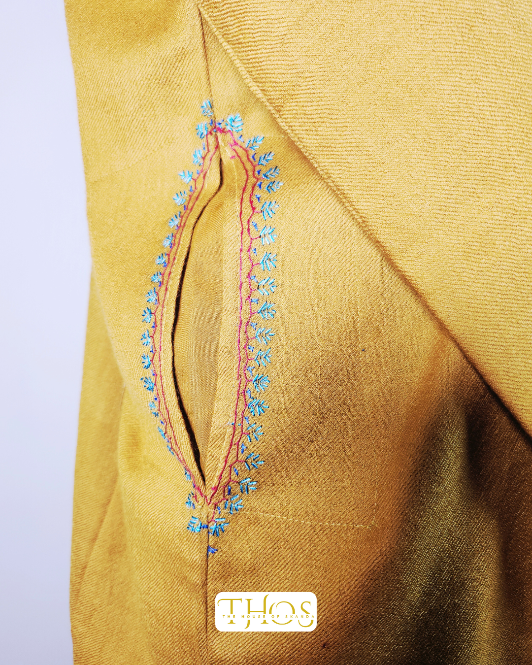 Bano Mustard Yellow Aari Pheran