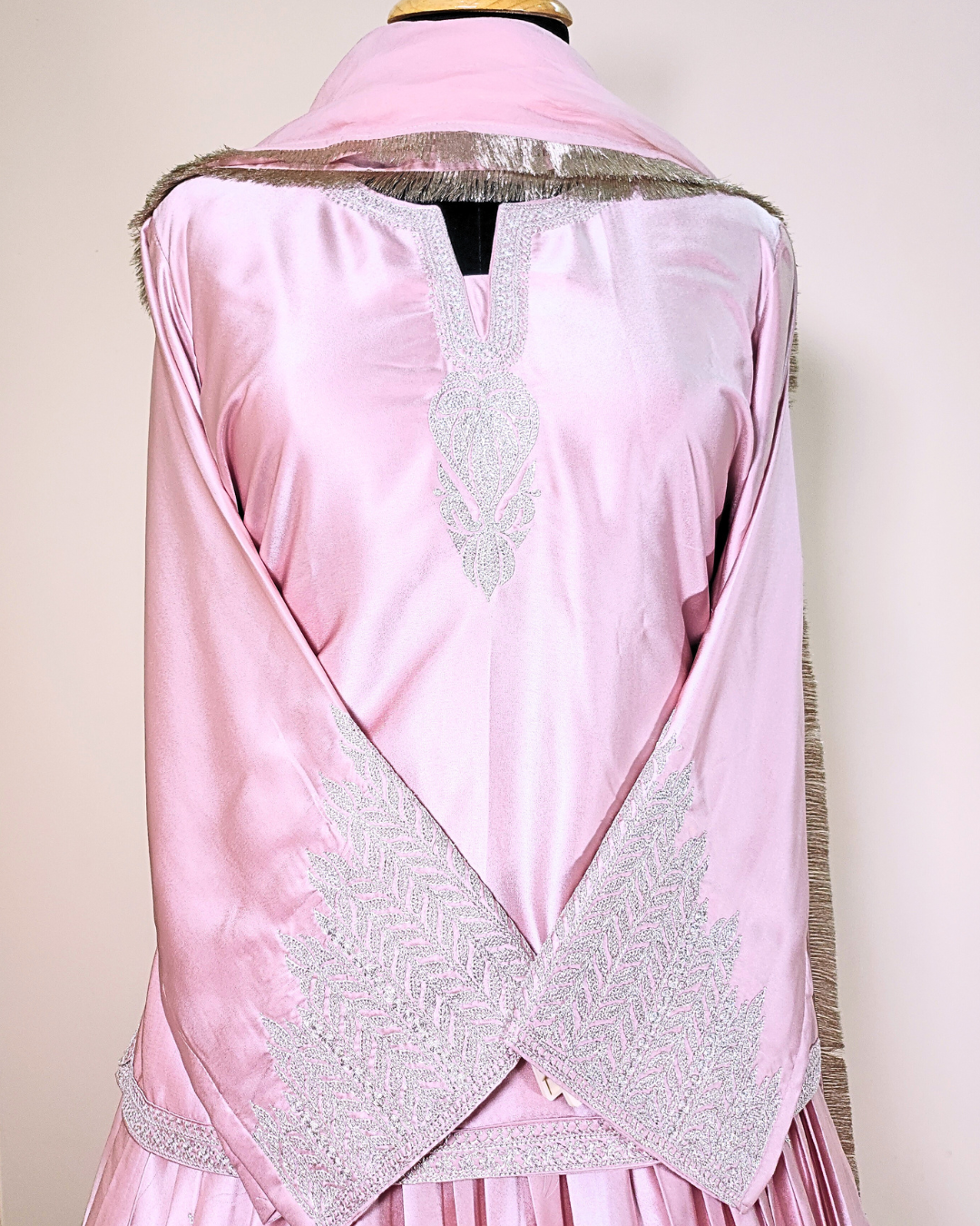 Lace Pink Kurti and Lehenga set