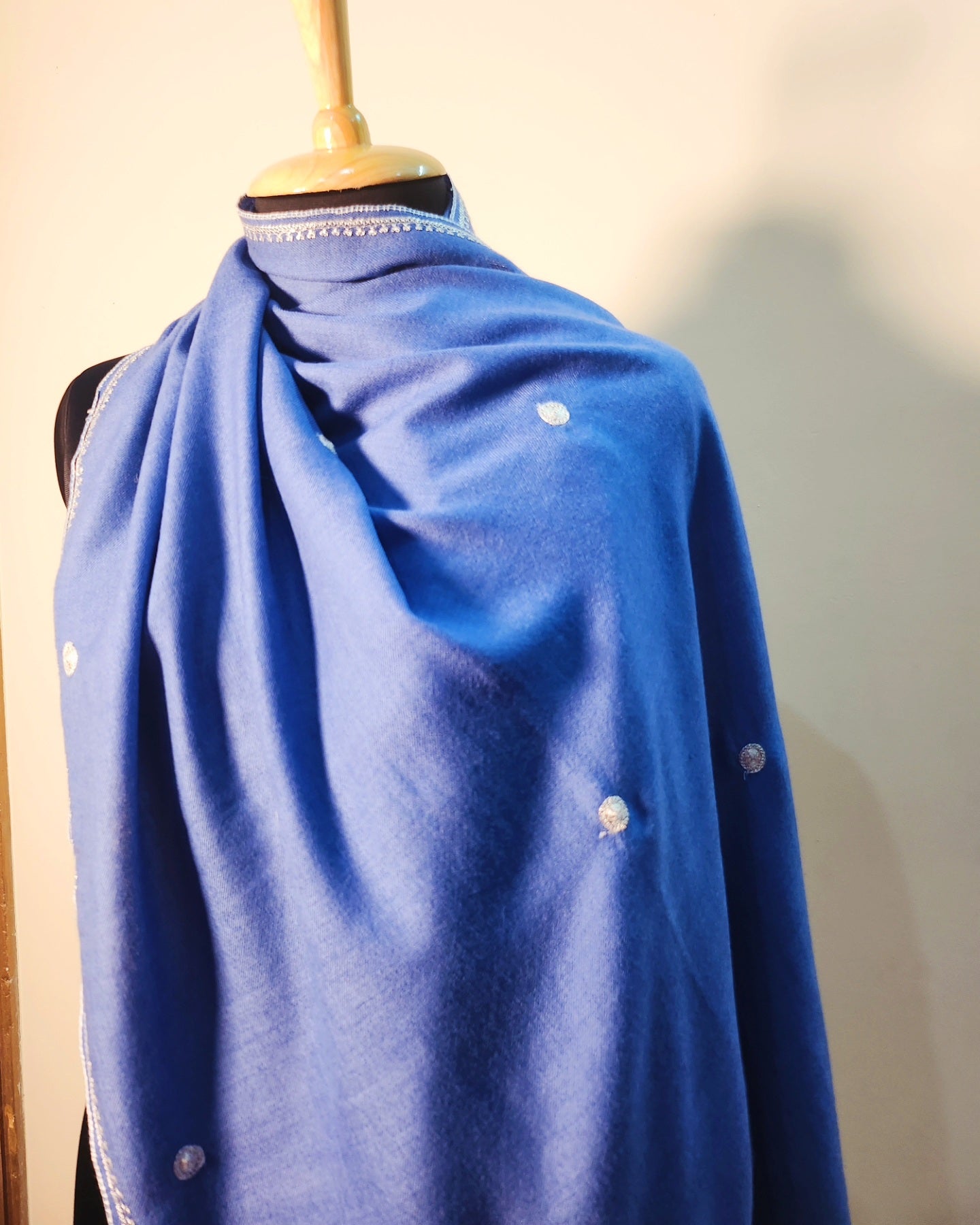 Aayat Denim Blue Booti Tilla Stole