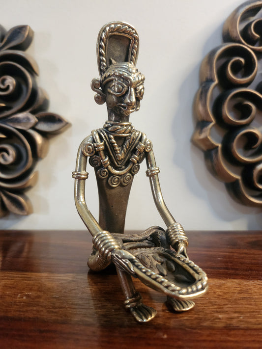 Working Lady Dokra  Brass Art