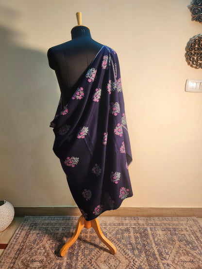 Arzoo Pashmina Blue Bootidar