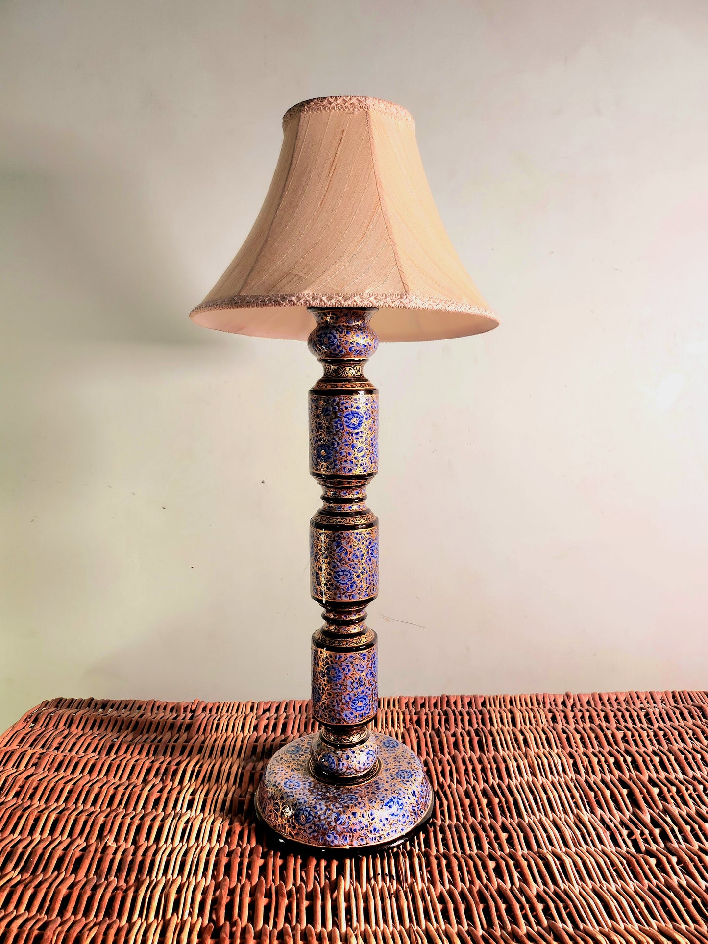 Wood Base Tall Lamp