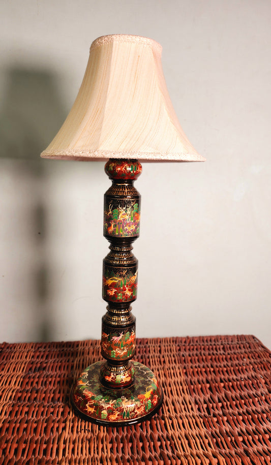 Wood Base Tall Lamp