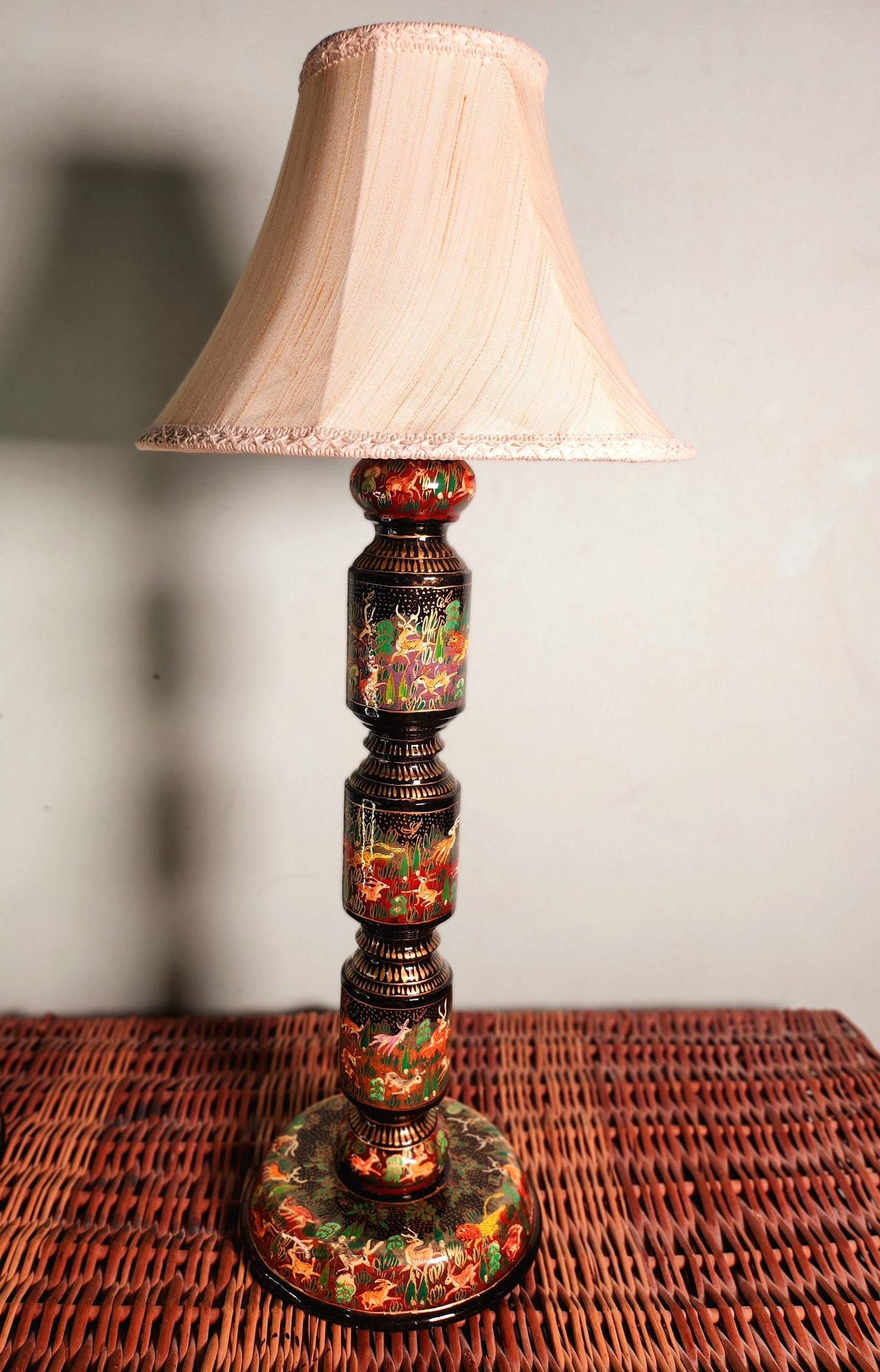 Wood Base Tall Lamp