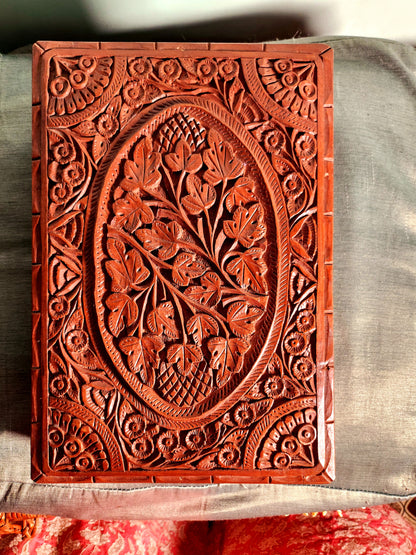 Walnut Wood Carved Box