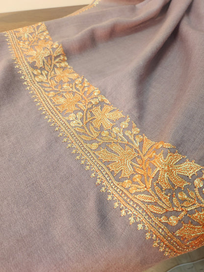 Aayat Beige and Golden Tilla Stole