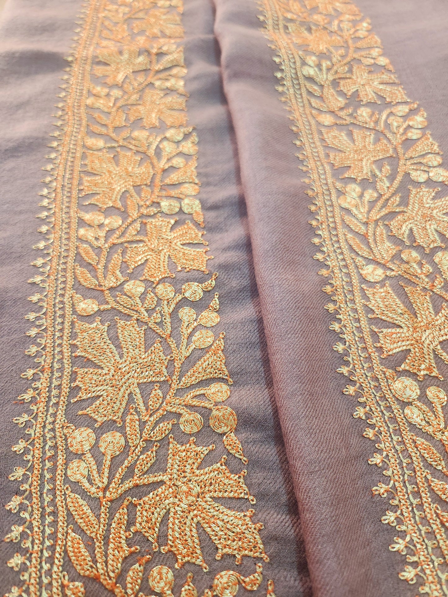 Aayat Beige and Golden Tilla Stole