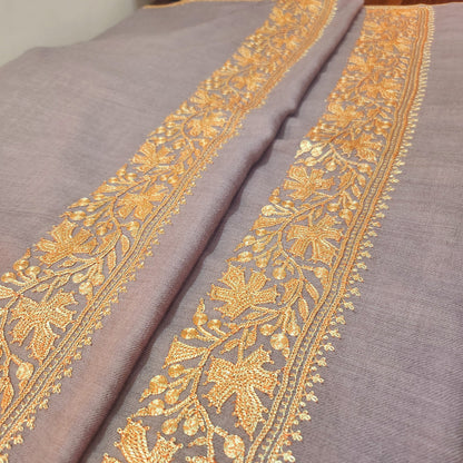 Aayat Beige and Golden Tilla Stole