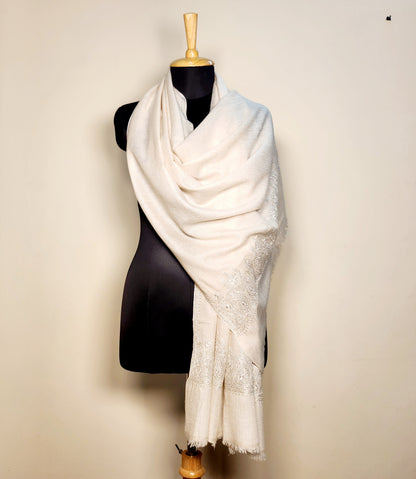 Aayat Pearl White and Silver Tilla Stole