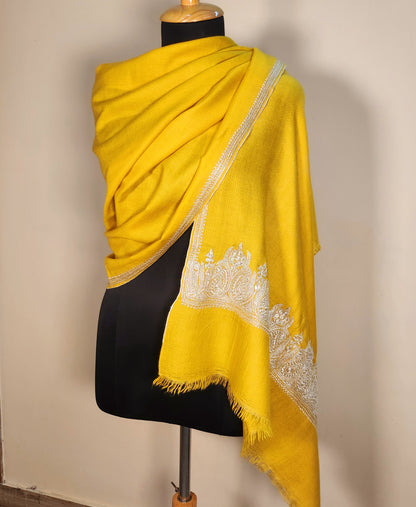 Aayat Yellow and Silver Tilla Stole