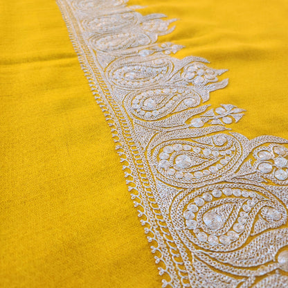 Aayat Yellow and Silver Tilla Stole