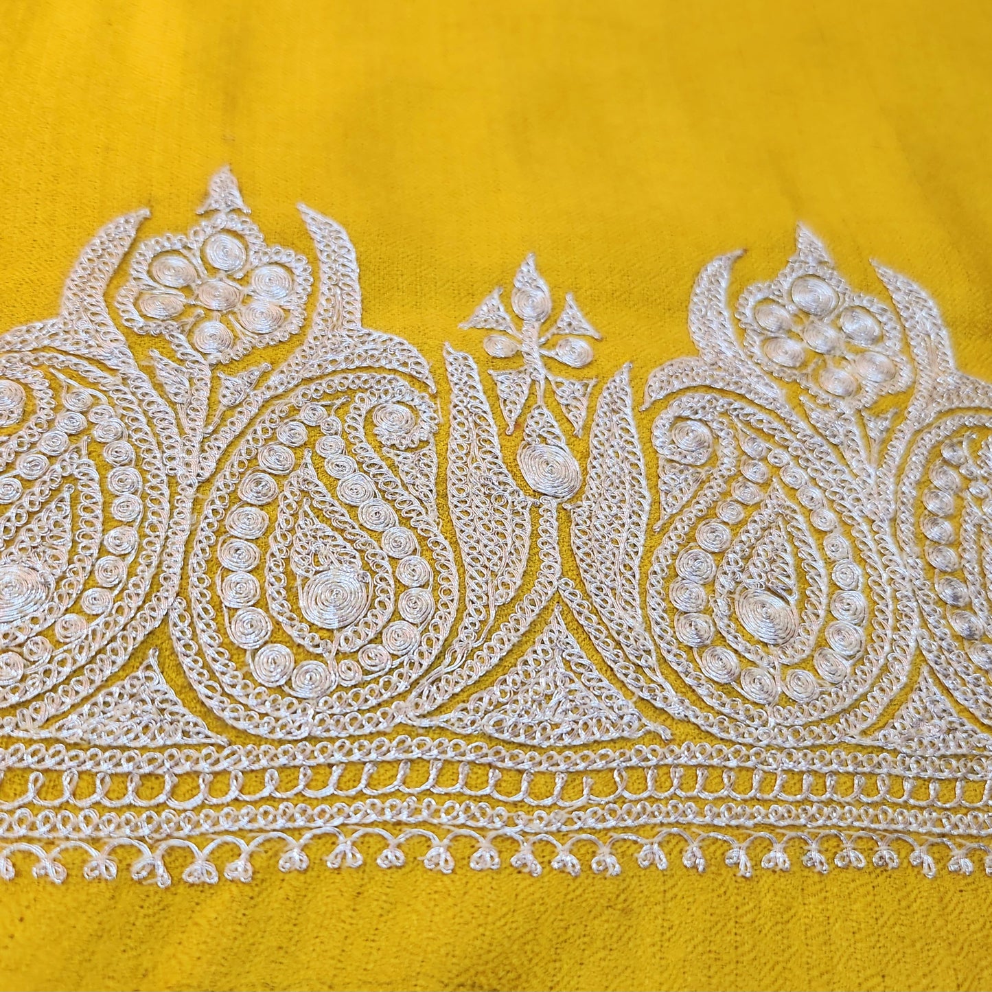 Aayat Yellow and Silver Tilla Stole