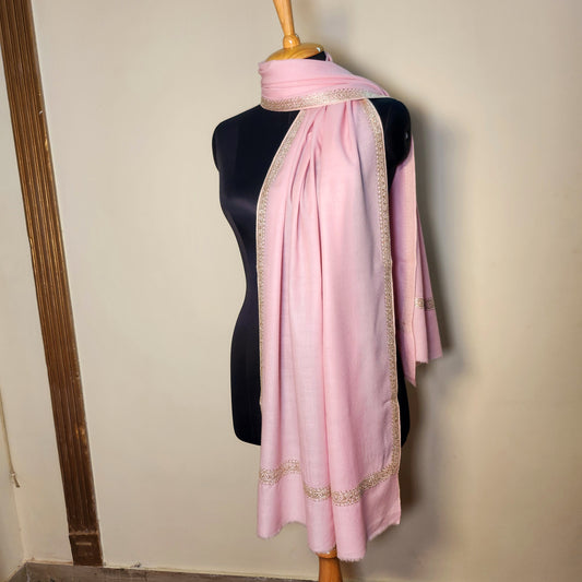 Aayat Baby Pink Golden Tilla Stole