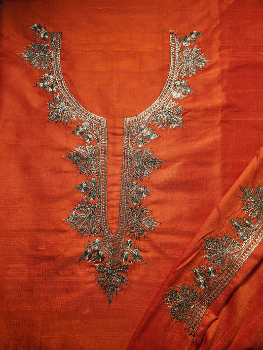 Orange Raw Silk Tilla