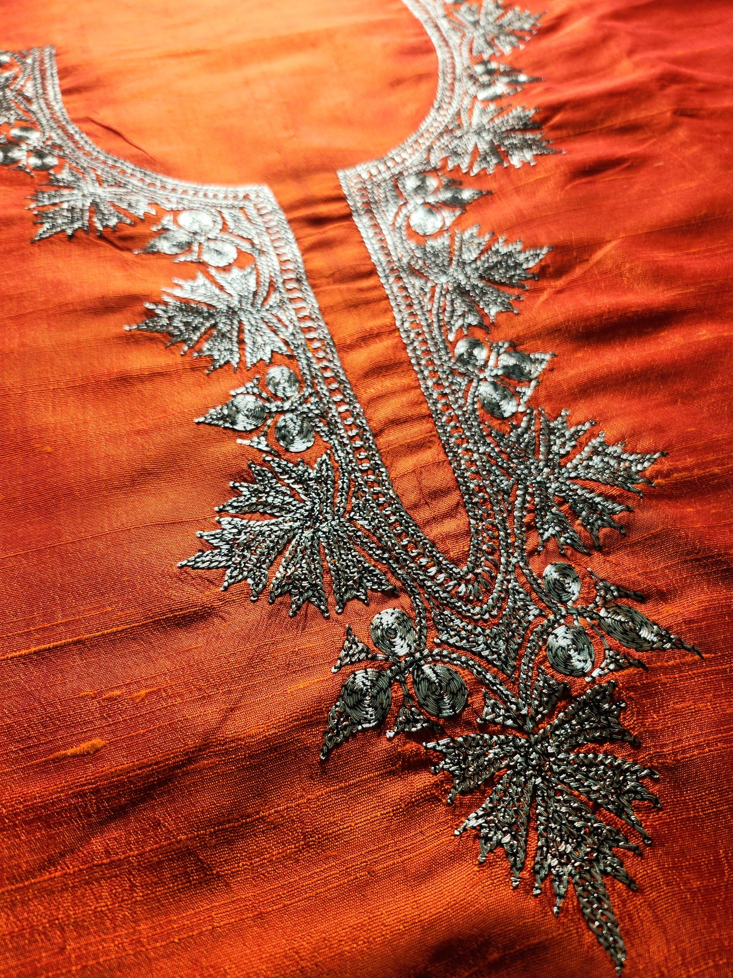 Orange Raw Silk Tilla