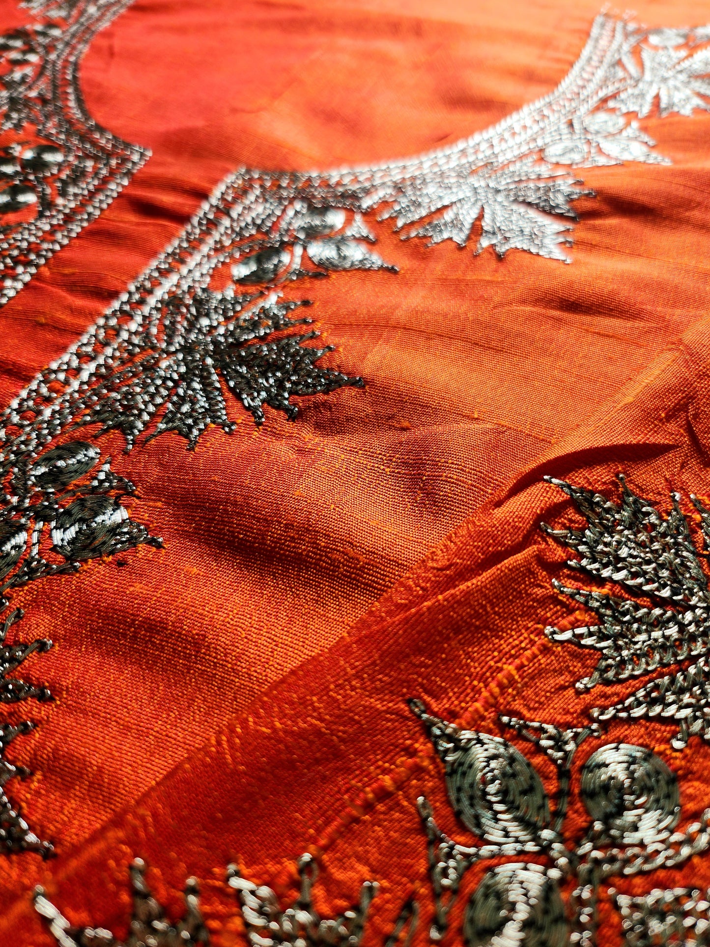 Orange Raw Silk Tilla