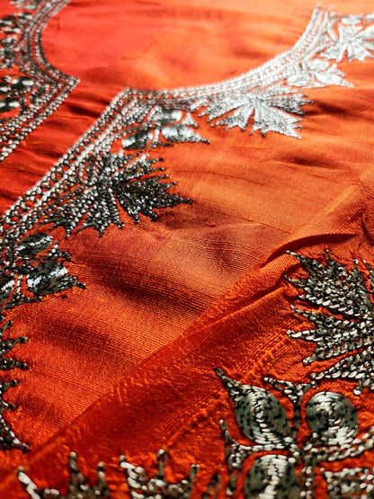 Orange Raw Silk Tilla