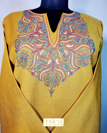 Bano Mustard Yellow Aari Pheran