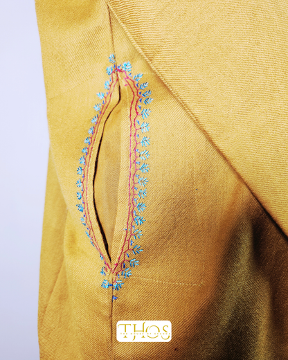 Bano Mustard Yellow Aari Pheran